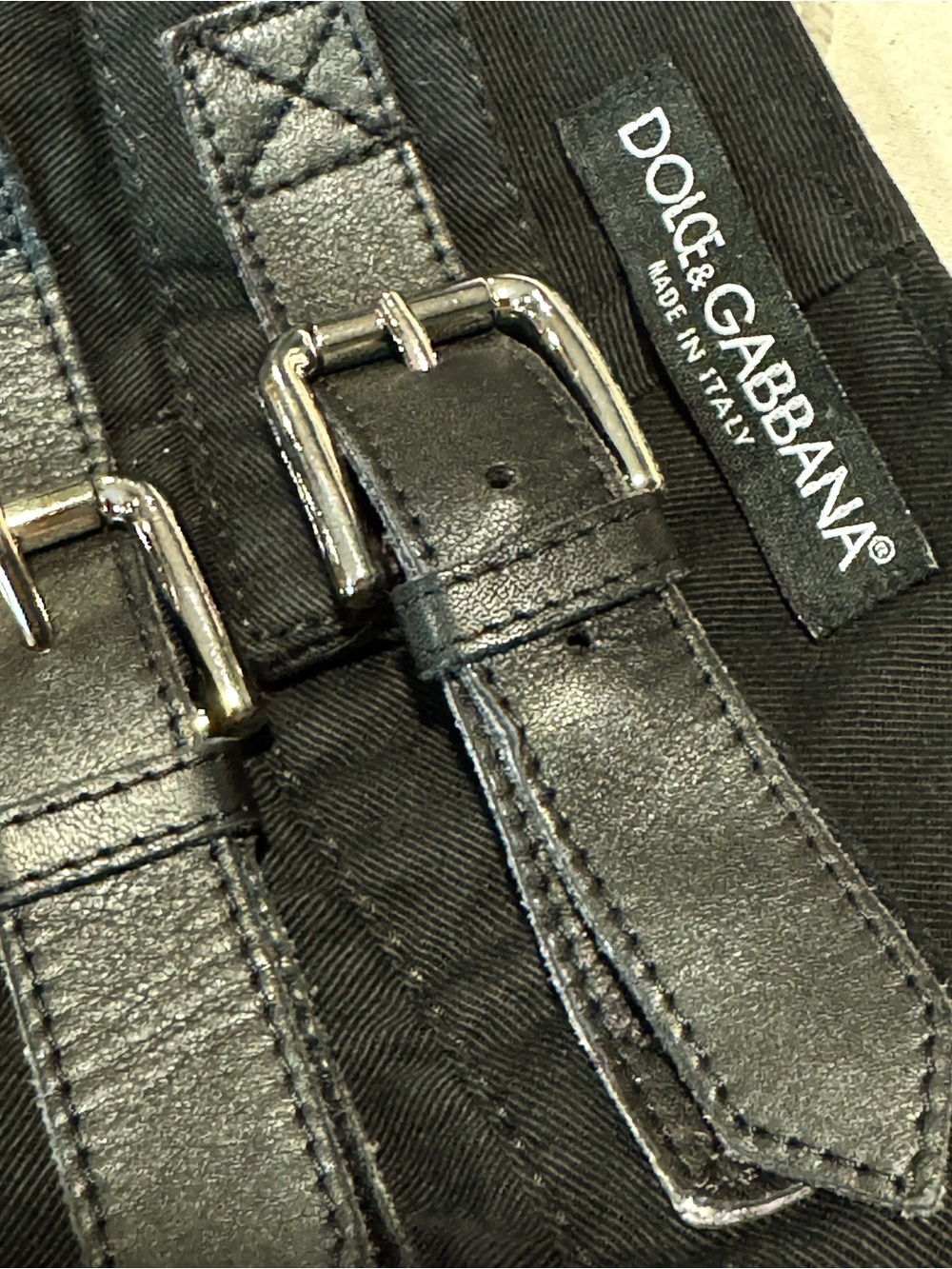 Dolce & Gabbana black 3 buckle Pants